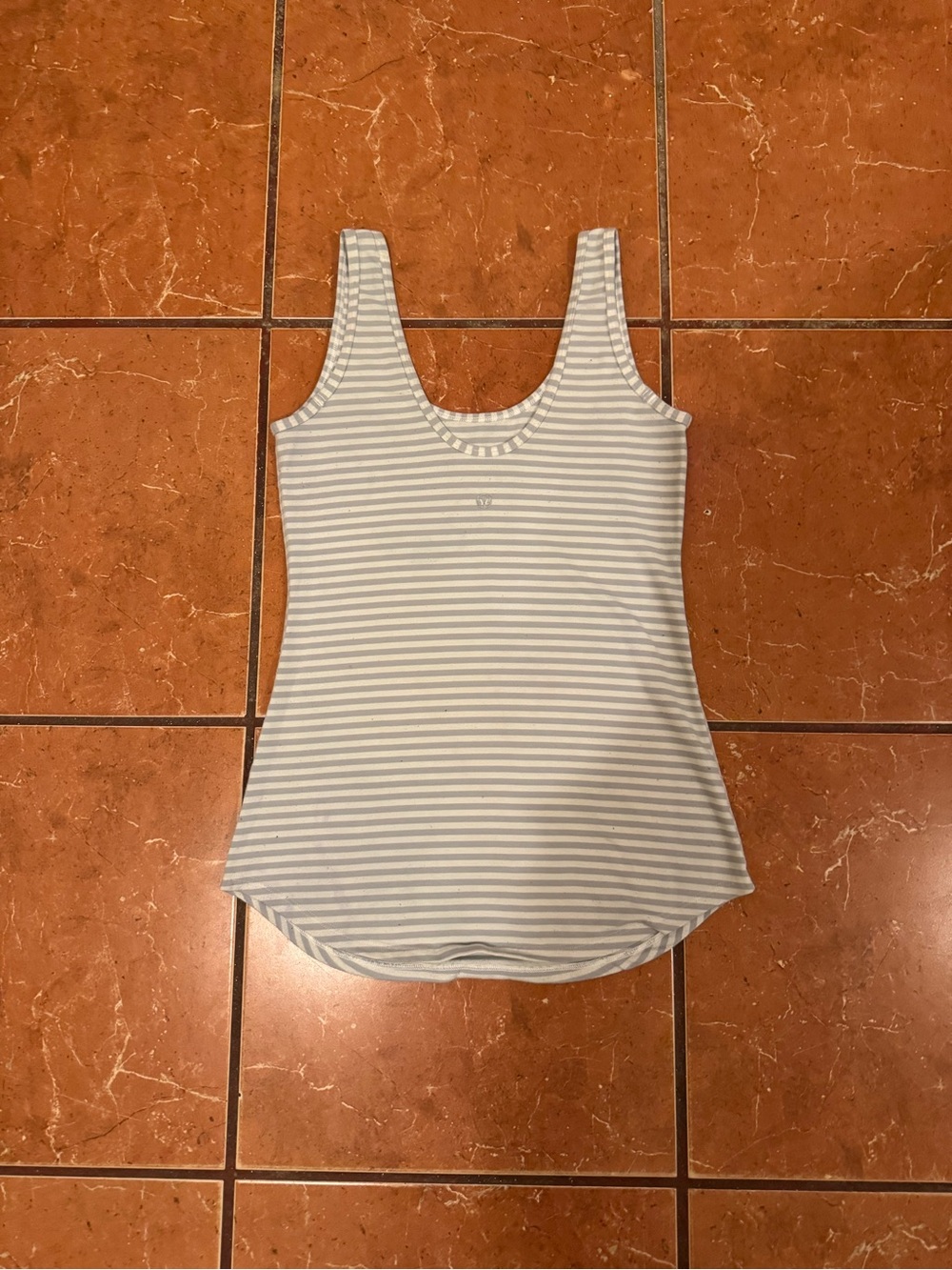 lululemon athletica Striped Scoop Tank in Light Blue and White